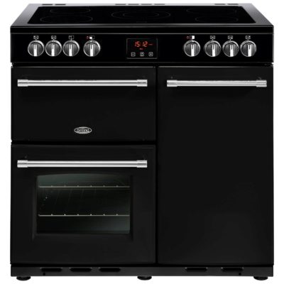 Belling Farmhouse 90E 90cm Electric Range Cooker in Black 444444124